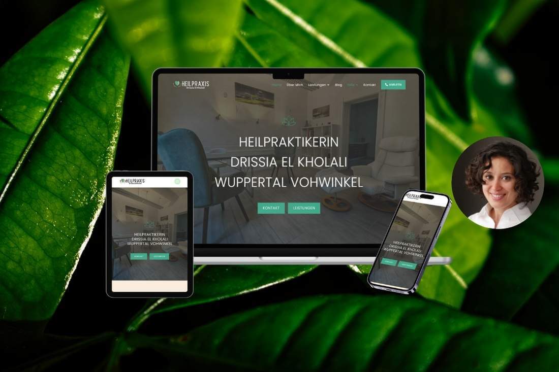 Website der Heilpraxis Wuppertal auf Laptop, Tablet und Smartphone