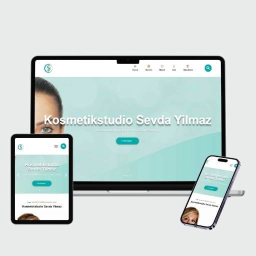 Website von Kosmetikstudio Sevda Yilmaz auf Laptop, Tablet und Smartphone