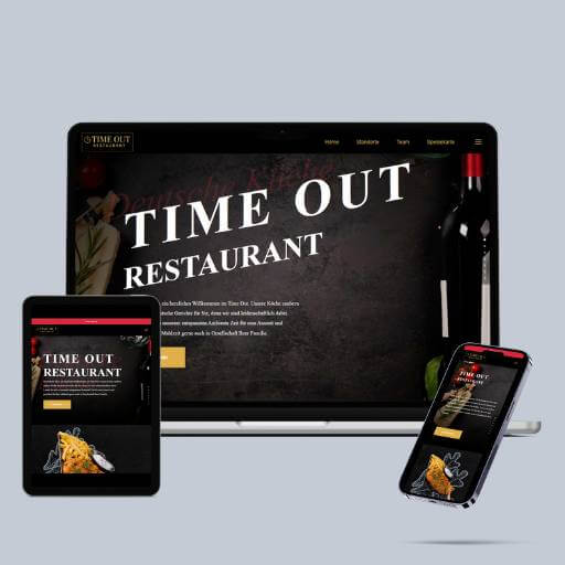 Website von Time Out auf Laptop, Tablet und Smartphone