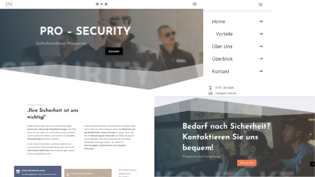 Sicherheitsdienst Webdesign Wuppertal